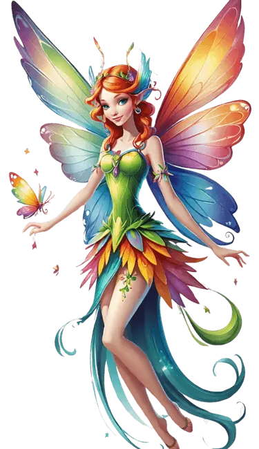 Fairy cartoon of online PDF Printable coloring page for kids and adults