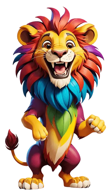 Free PDF Printable Coloring Books Online Mandala style lion cartoon coloring page from Coloringbookspdf.com