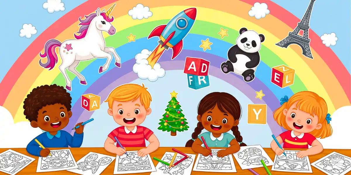 Children Practicing Fine Motor Skills with Crayons – Coloring Boosts Focus, Patience, and Creativity in Kids
