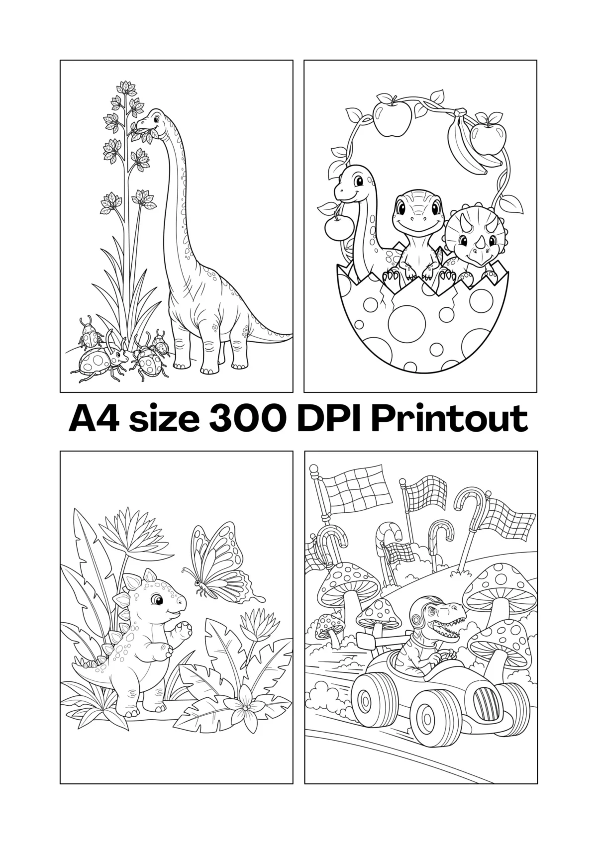 Dinosaur Coloring Pages – Free Printable PDF for Kids back side