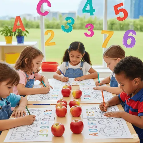 Kids Learning ABCs and 123s Through Fun Coloring Pages – Educational Printable Book