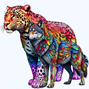 Online Printable Colouring Pages and Books PDF for Children, Teens & Adults hero section image featuring a beautiful leopard and wolf mandala design for tablet and mobile