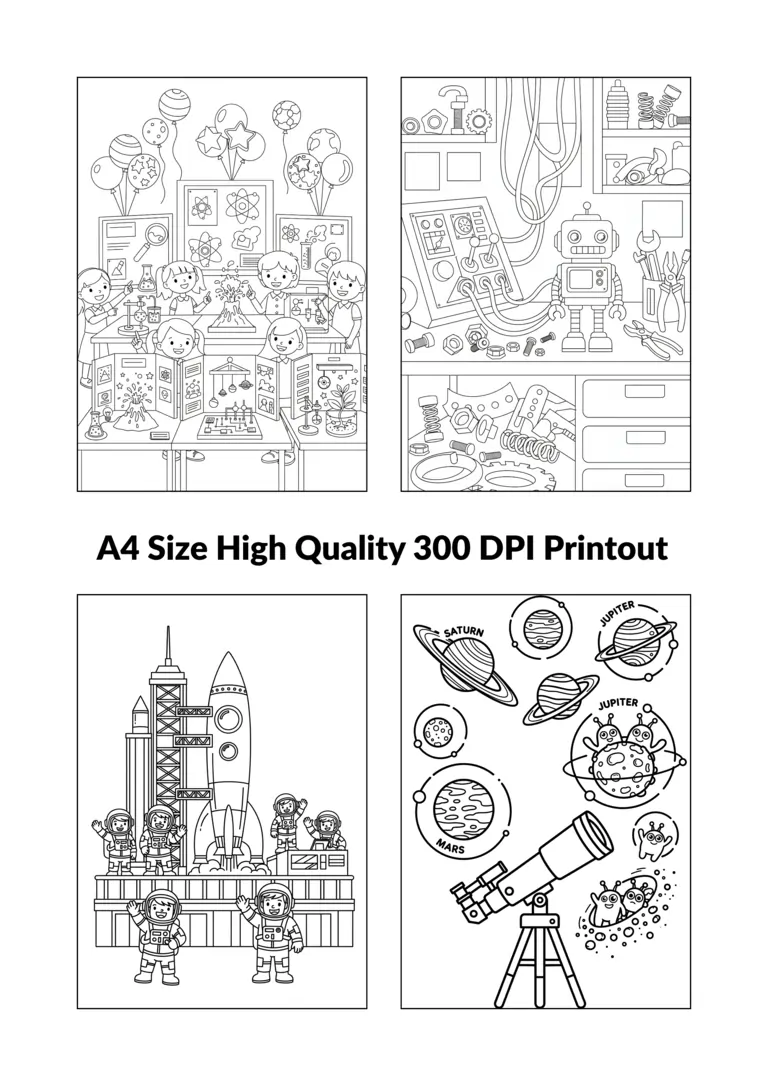 Free Science Coloring Pages | Printable PDF Instant Download