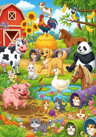 Free online PDF Printable Animal Coloring book