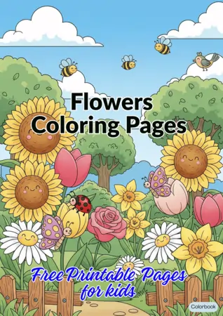 Free online PDF Printable Flower Coloring book for children