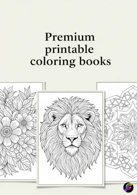 Premium pdf printable coloring books