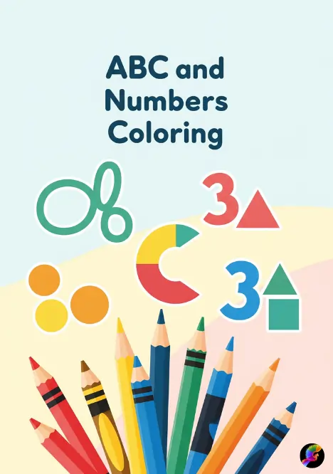 ABC and numbers coloring pages and sheets for kids