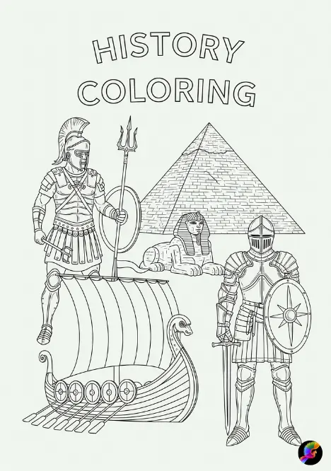 History and historical figure coloring pages